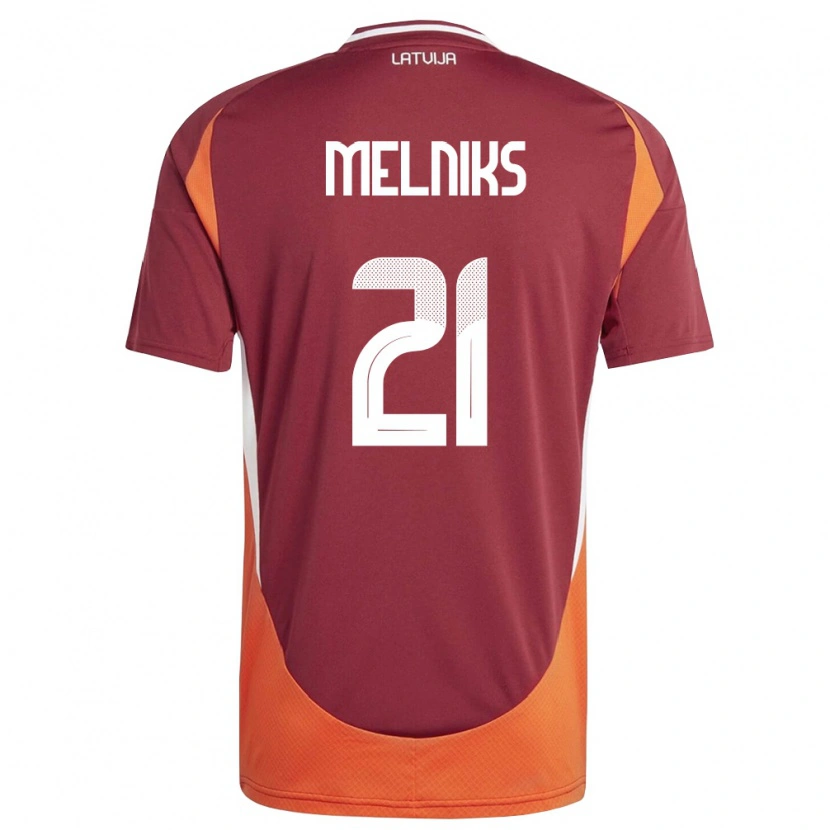 DanxenメンズラトビアDeniss Melniks#21ディープレッド 白 オレンジホームシャツ26-28ジャージーユニフォーム