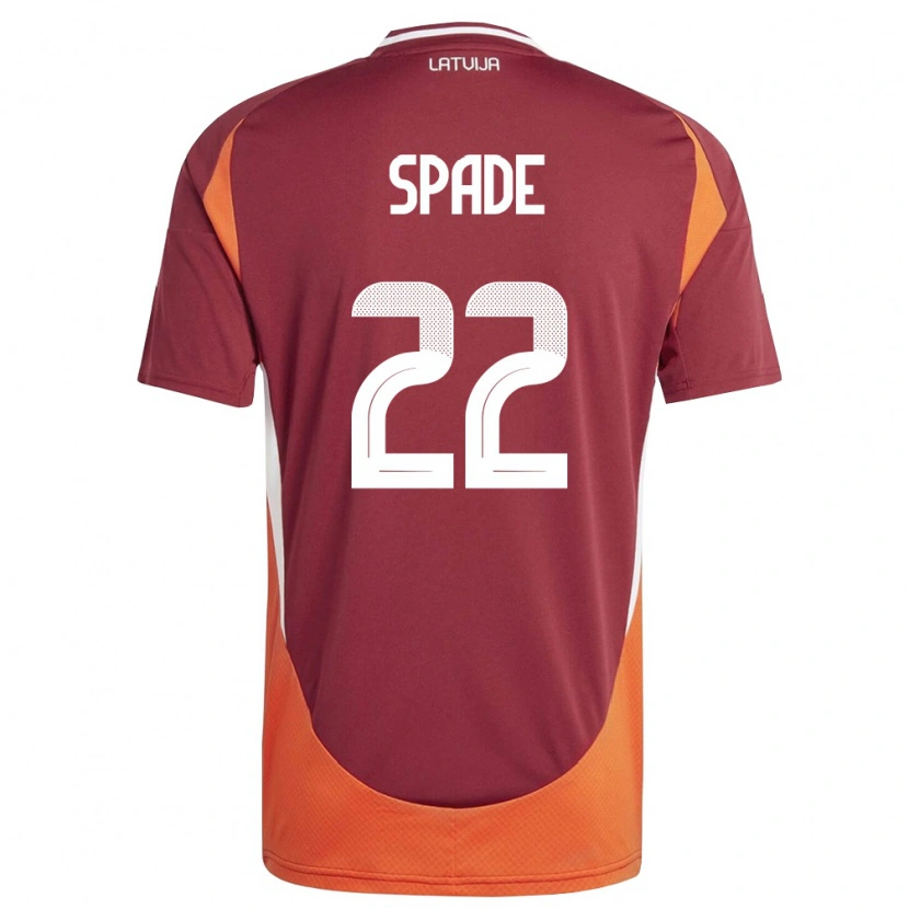 DanxenメンズラトビアMarkuss Spade#22ディープレッド 白 オレンジホームシャツ26-28ジャージーユニフォーム