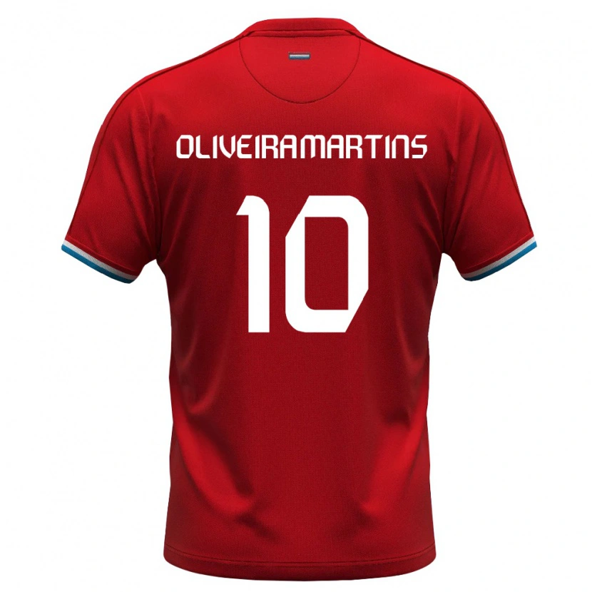 DanxenメンズルクセンブルクTiago Oliveira Martins#10赤 白 青ホームシャツ26-28ジャージーユニフォーム