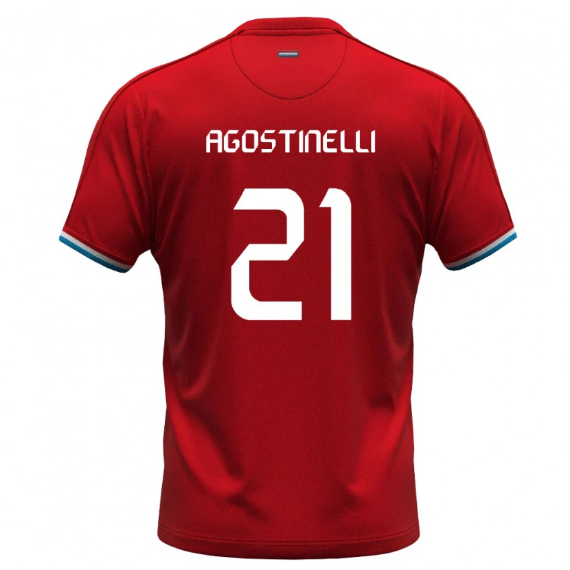DanxenメンズルクセンブルクMassimo Agostinelli#21赤 白 青ホームシャツ26-28ジャージーユニフォーム