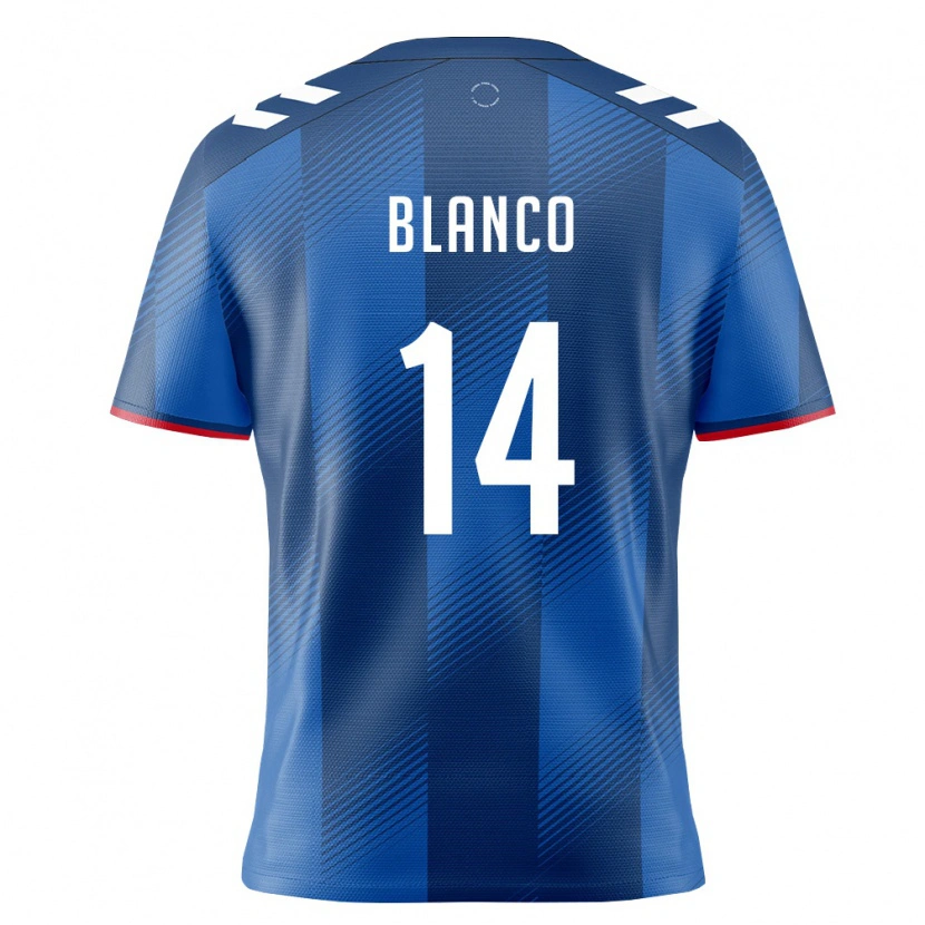 DanxenメンズプエルトリコJustin Blanco#14ロイヤルブルー 赤 白ホームシャツ26-28ジャージーユニフォーム