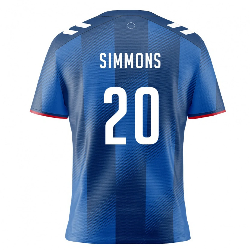 DanxenメンズプエルトリコCaleb Simmons#20ロイヤルブルー 赤 白ホームシャツ26-28ジャージーユニフォーム