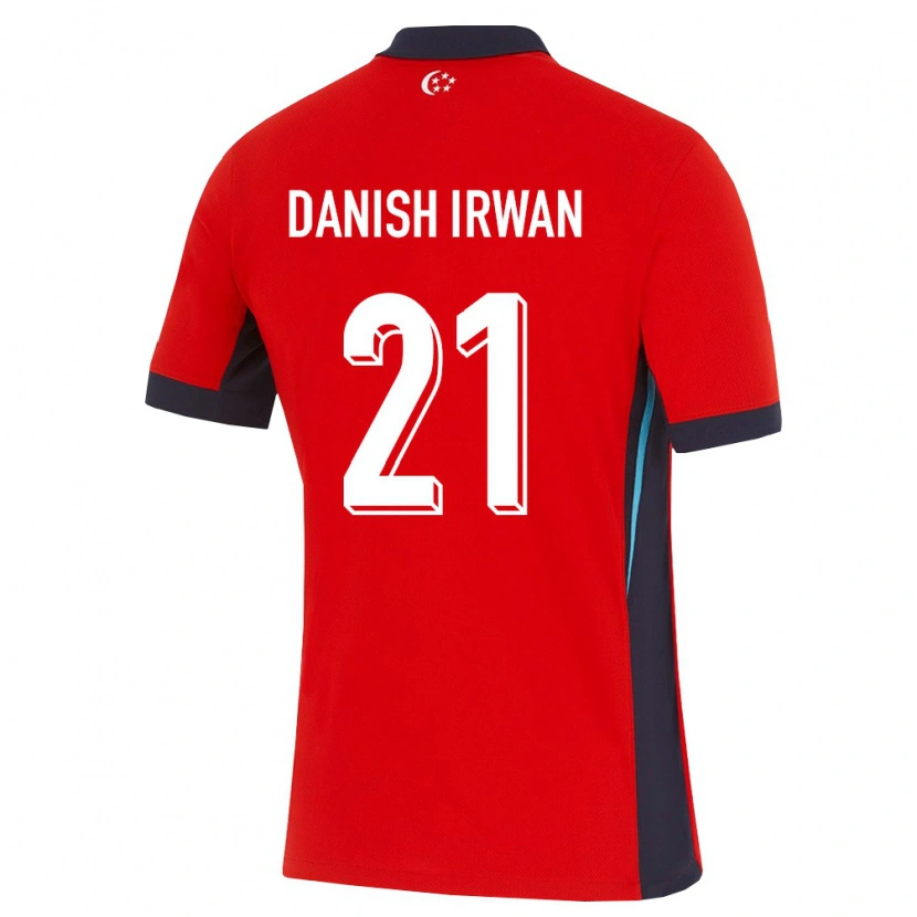 DanxenメンズシンガポールHarith Danish Irwan#21赤 白 黒ホームシャツ26-28ジャージーユニフォーム
