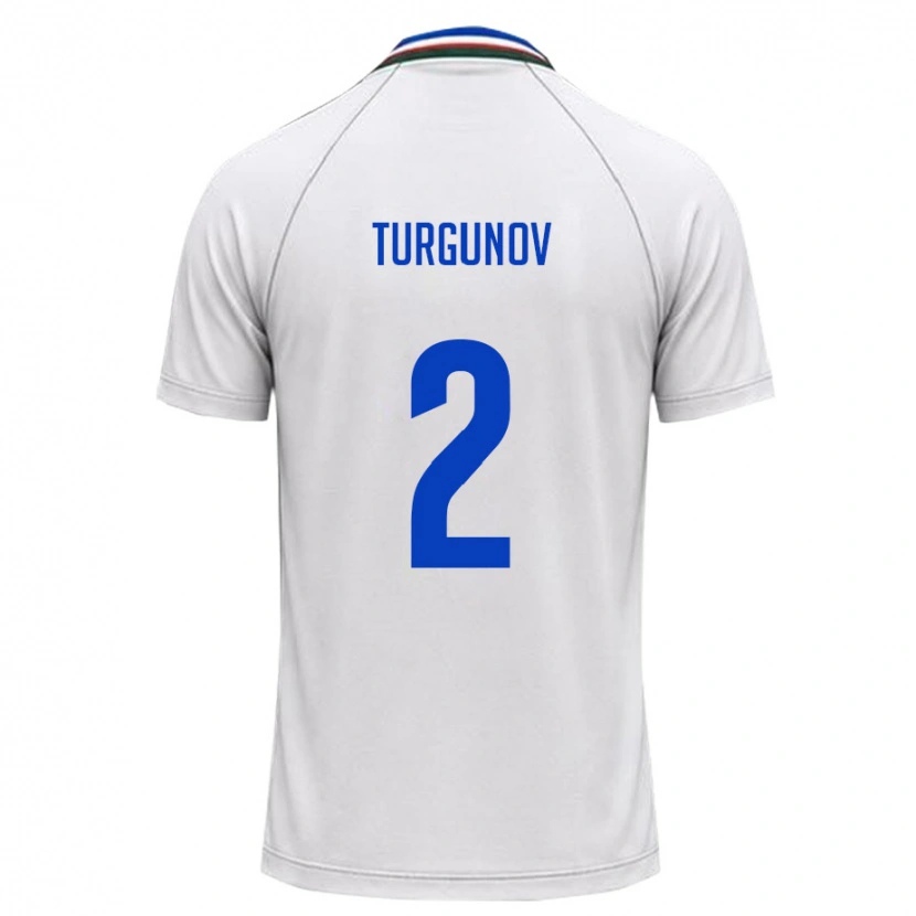 DanxenメンズウズベキスタンKakhramon Turgunov#2白 ダークグリーンアウェイシャツ26-28ジャージーユニフォーム