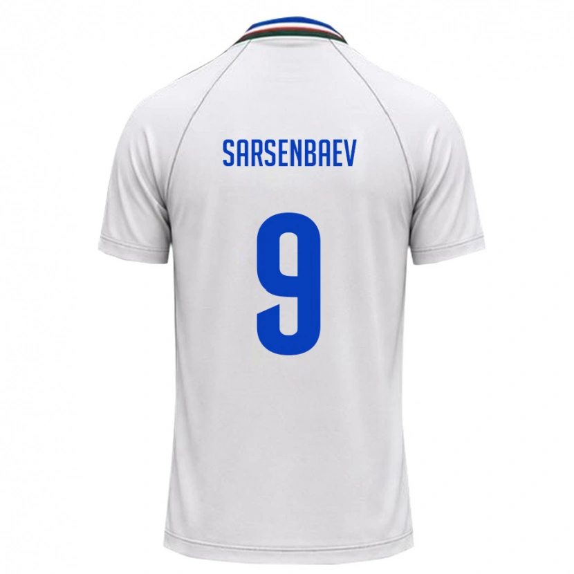 DanxenメンズウズベキスタンNurbek Sarsenbaev#9白 ダークグリーンアウェイシャツ26-28ジャージーユニフォーム