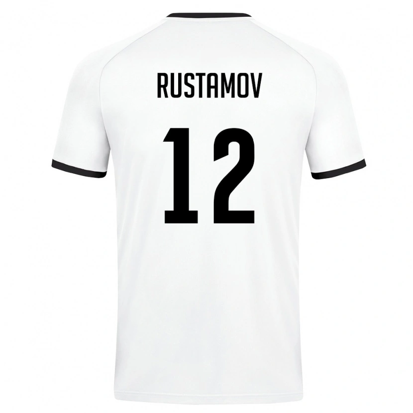 DanxenメンズウズベキスタンUmar Rustamov#12白 ダークグリーンアウェイシャツ26-28ジャージーユニフォーム