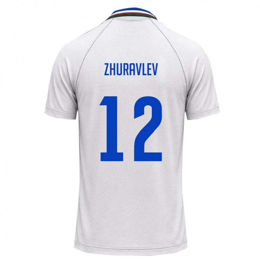 DanxenメンズウズベキスタンDenis Zhuravlev#12白 ダークグリーンアウェイシャツ26-28ジャージーユニフォーム