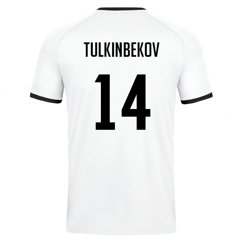 DanxenメンズウズベキスタンAzizbek Tulkinbekov#14白 ダークグリーンアウェイシャツ26-28ジャージーユニフォーム