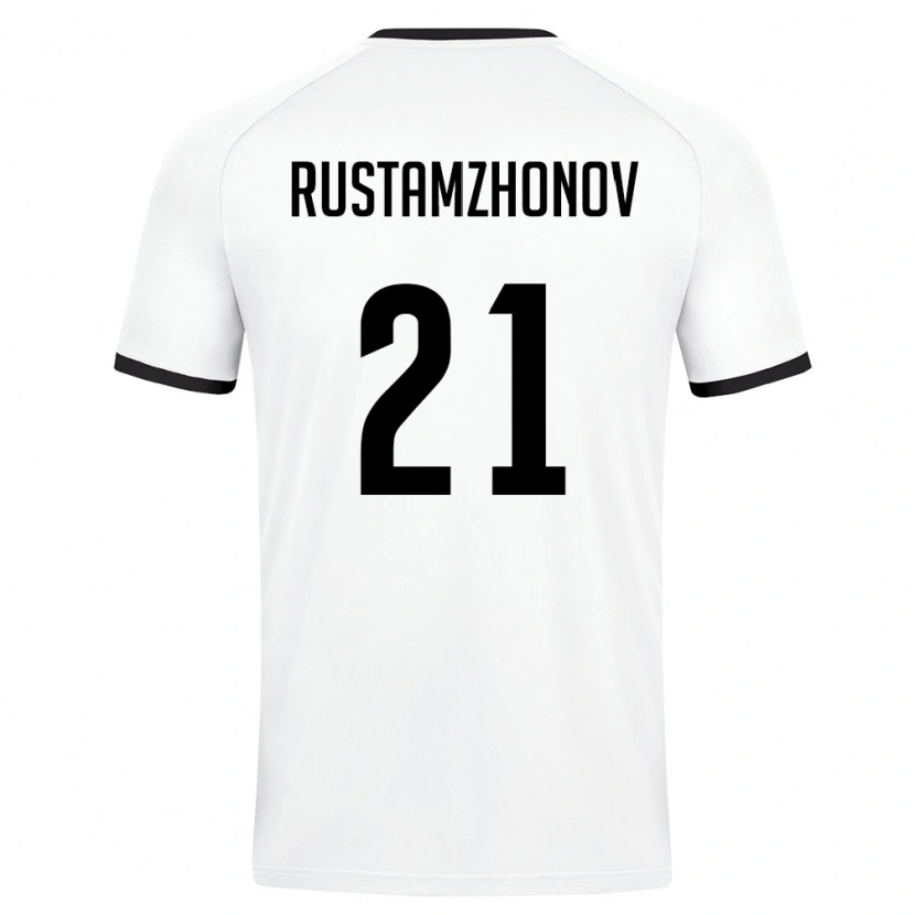 DanxenメンズウズベキスタンNematullo Rustamzhonov#21白 ダークグリーンアウェイシャツ26-28ジャージーユニフォーム