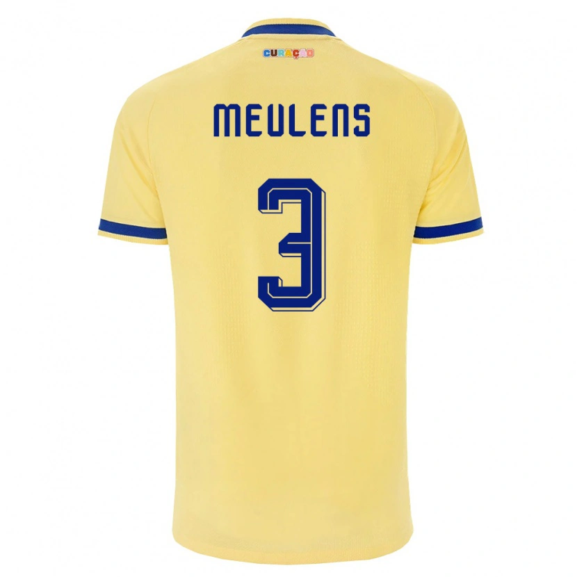 Danxenメンズキュラソー島Giordinelo Meulens#3黄 紺 ピンクアウェイシャツ26-28ジャージーユニフォーム