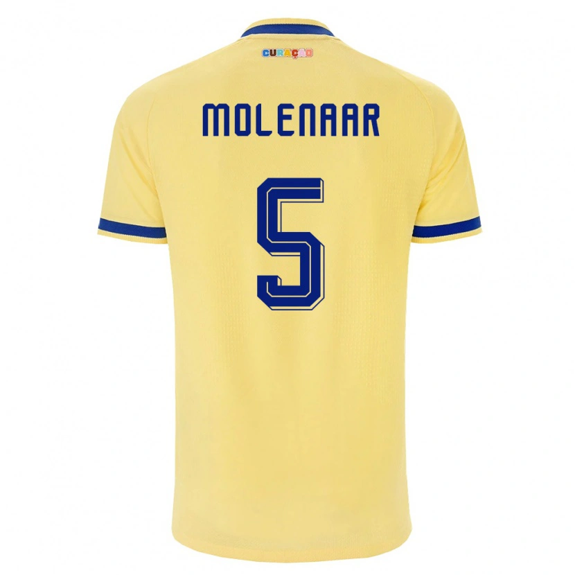Danxenメンズキュラソー島Jayron Molenaar#5黄 紺 ピンクアウェイシャツ26-28ジャージーユニフォーム