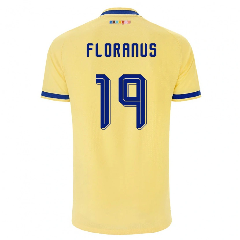 Danxenメンズキュラソー島Juninho Floranus#19黄 紺 ピンクアウェイシャツ26-28ジャージーユニフォーム