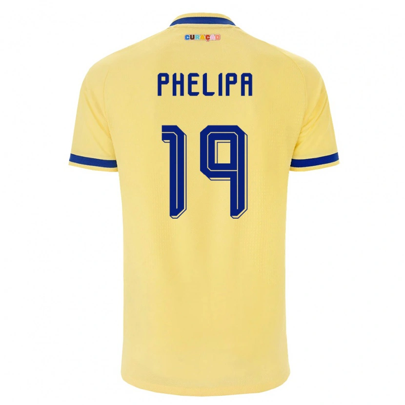 Danxenメンズキュラソー島Juraino Phelipa#19黄 紺 ピンクアウェイシャツ26-28ジャージーユニフォーム