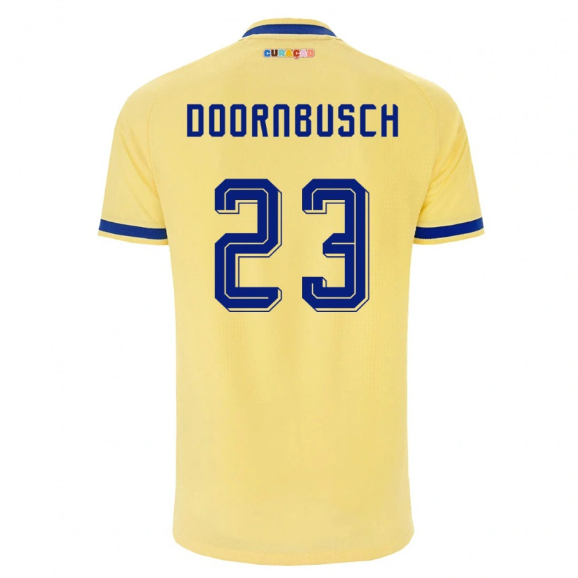 Danxenメンズキュラソー島Trevor Doornbusch#23黄 紺 ピンクアウェイシャツ26-28ジャージーユニフォーム