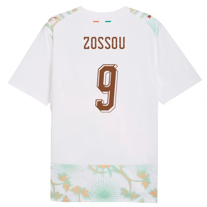 DanxenメンズコートジボワールAristide Zossou#9白 オレンジ 緑アウェイシャツ26-28ジャージーユニフォーム