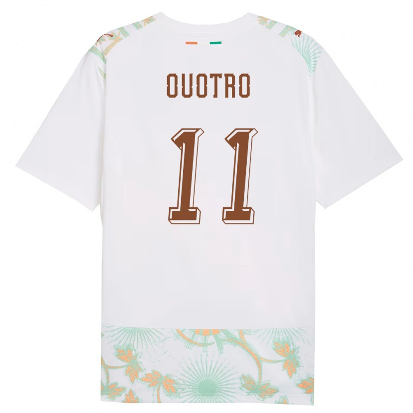 DanxenメンズコートジボワールPatrick Ouotro#11白 オレンジ 緑アウェイシャツ26-28ジャージーユニフォーム
