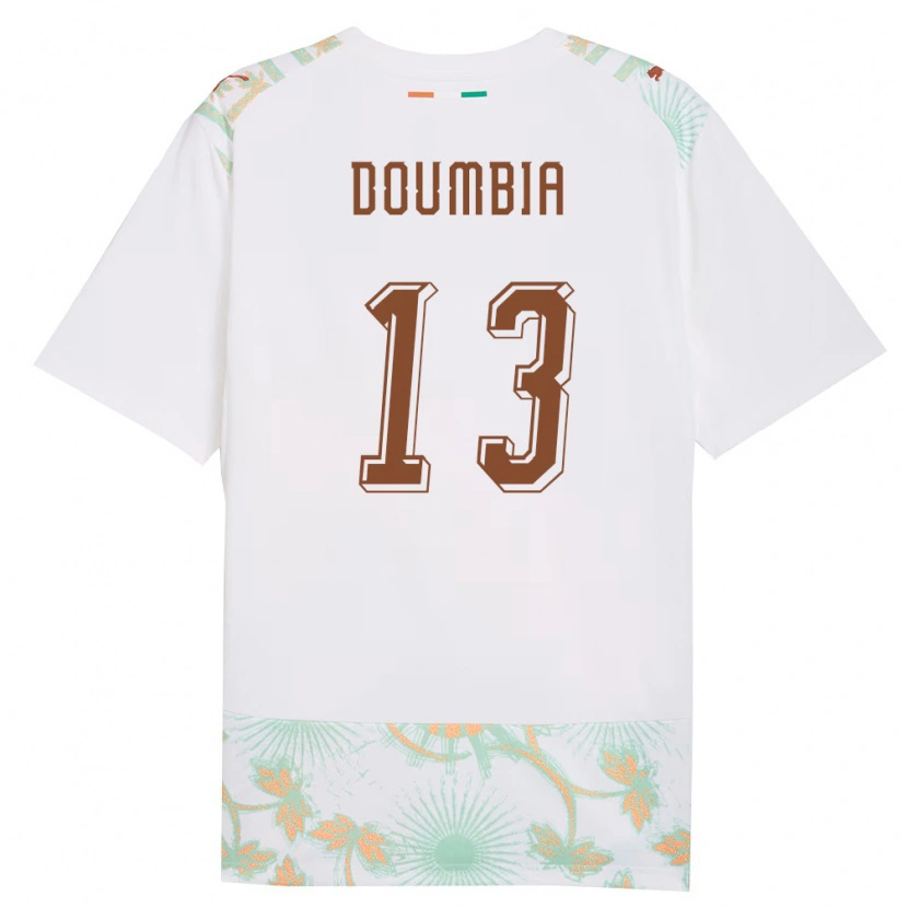 DanxenメンズコートジボワールVaboue Doumbia#13白 オレンジ 緑アウェイシャツ26-28ジャージーユニフォーム