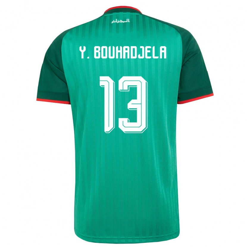 DanxenメンズアルジェリアYasser Noureddine Bouhadjela#13緑 赤 白アウェイシャツ26-28ジャージーユニフォーム