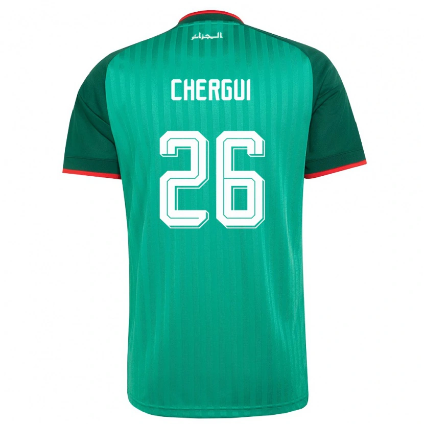 DanxenメンズアルジェリアSamir Chergui#26緑 赤 白アウェイシャツ26-28ジャージーユニフォーム