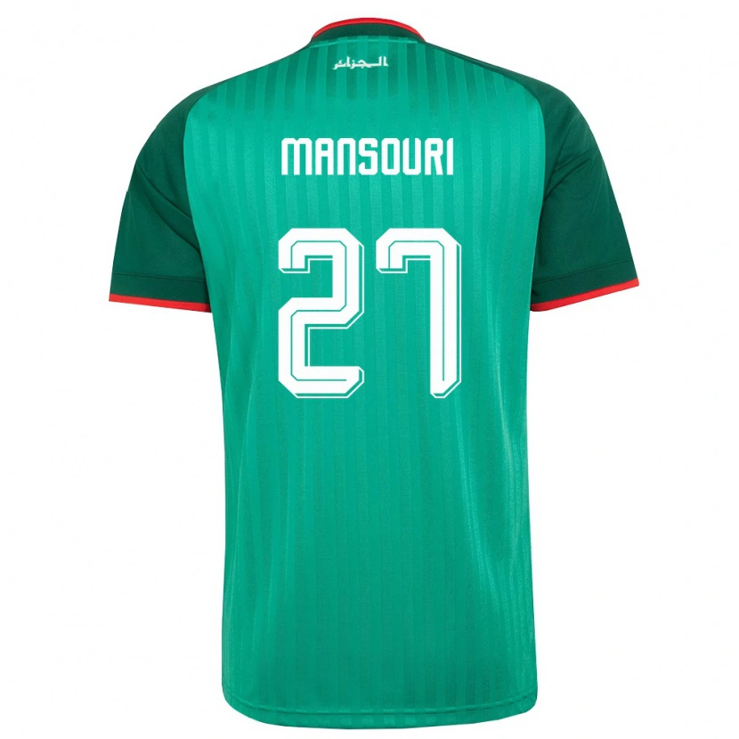 DanxenメンズアルジェリアAbdeldjalil Mansouri#27緑 赤 白アウェイシャツ26-28ジャージーユニフォーム