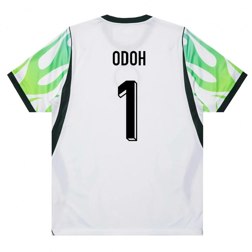 DanxenメンズナイジェリアRichard Odoh#1白 緑アウェイシャツ26-28ジャージーユニフォーム