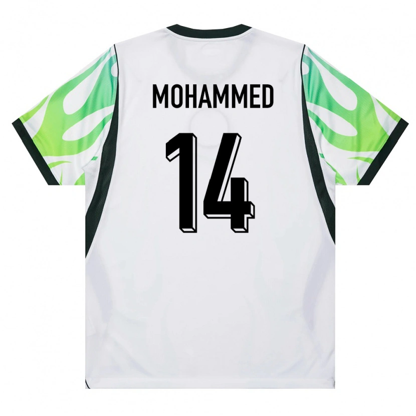 DanxenメンズナイジェリアUsman Mohammed#14白 緑アウェイシャツ26-28ジャージーユニフォーム