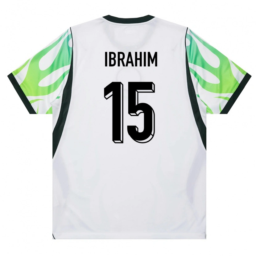 DanxenメンズナイジェリアAuwal Ibrahim#15白 緑アウェイシャツ26-28ジャージーユニフォーム