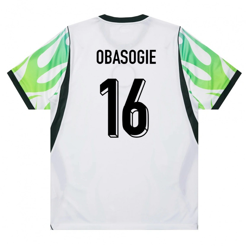 DanxenメンズナイジェリアAmas Obasogie#16白 緑アウェイシャツ26-28ジャージーユニフォーム