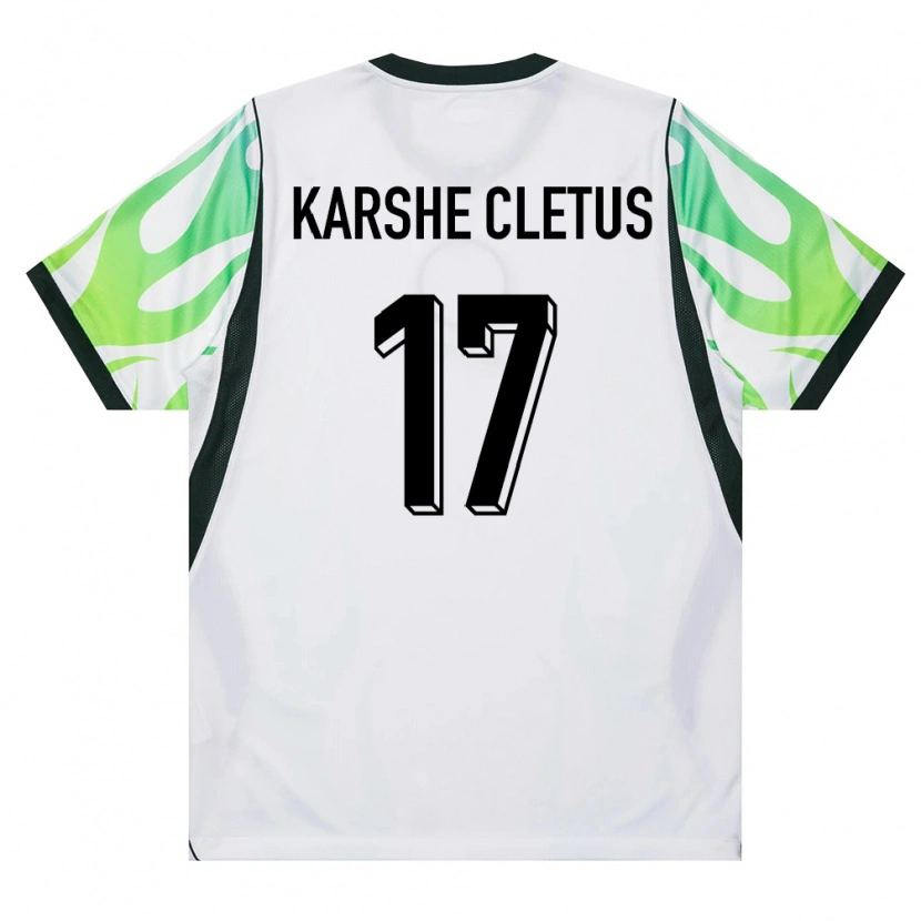 DanxenメンズナイジェリアSimon Karshe Cletus#17白 緑アウェイシャツ26-28ジャージーユニフォーム