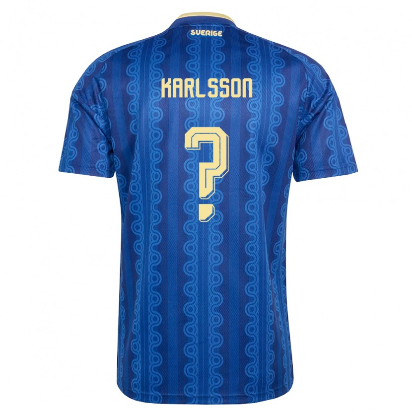 DanxenメンズスウェーデンVilhelm Karlsson#0青 紺 黄アウェイシャツ26-28ジャージーユニフォーム