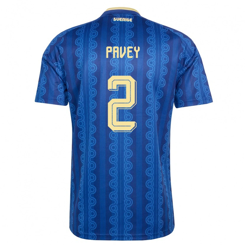 DanxenメンズスウェーデンCharlie Pavey#2青 紺 黄アウェイシャツ26-28ジャージーユニフォーム