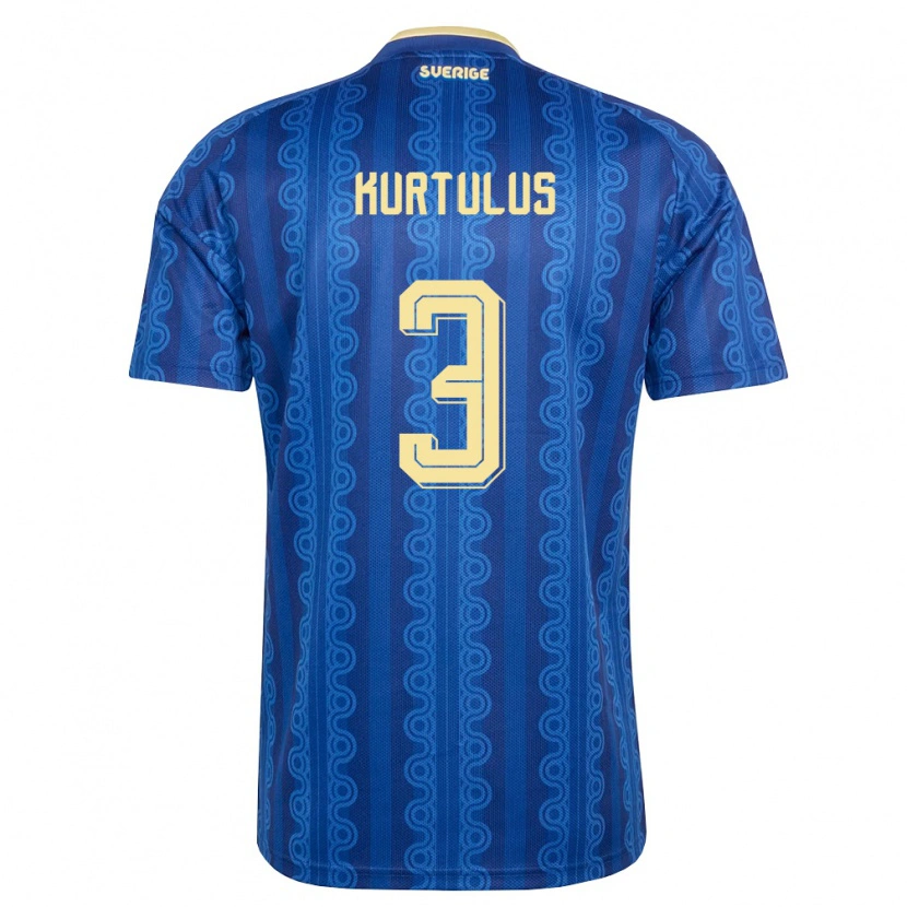 DanxenメンズスウェーデンBleon Kurtulus#3青 紺 黄アウェイシャツ26-28ジャージーユニフォーム