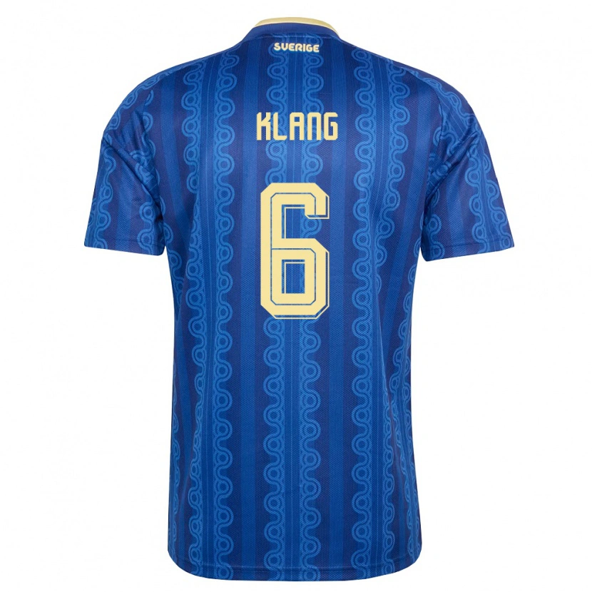 DanxenメンズスウェーデンOliver Klang#6青 紺 黄アウェイシャツ26-28ジャージーユニフォーム