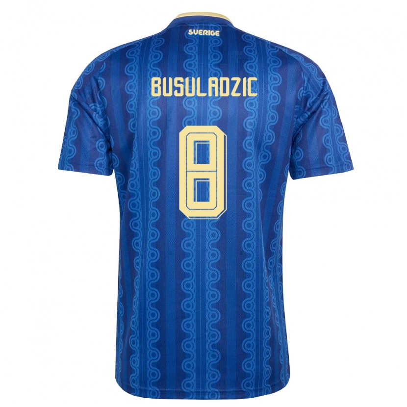 DanxenメンズスウェーデンKenan Busuladzic#8青 紺 黄アウェイシャツ26-28ジャージーユニフォーム
