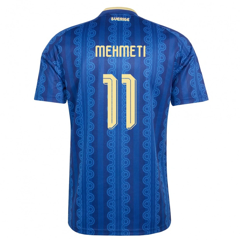 DanxenメンズスウェーデンDion Mehmeti#11青 紺 黄アウェイシャツ26-28ジャージーユニフォーム