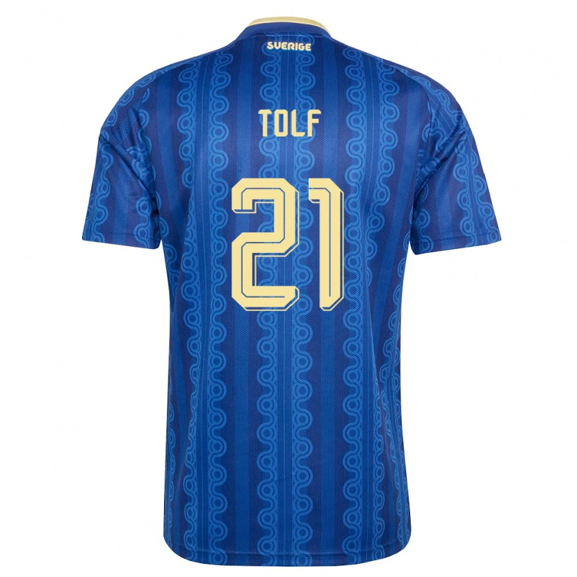 DanxenメンズスウェーデンNoah Tolf#21青 紺 黄アウェイシャツ26-28ジャージーユニフォーム