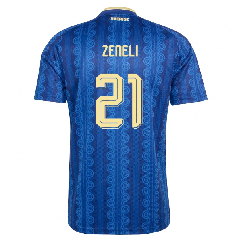 DanxenメンズスウェーデンBesfort Zeneli#21青 紺 黄アウェイシャツ26-28ジャージーユニフォーム