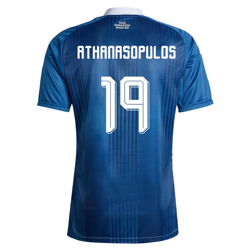 DanxenメンズギリシャGiannis Athanasopulos#19紺 青 白アウェイシャツ26-28ジャージーユニフォーム