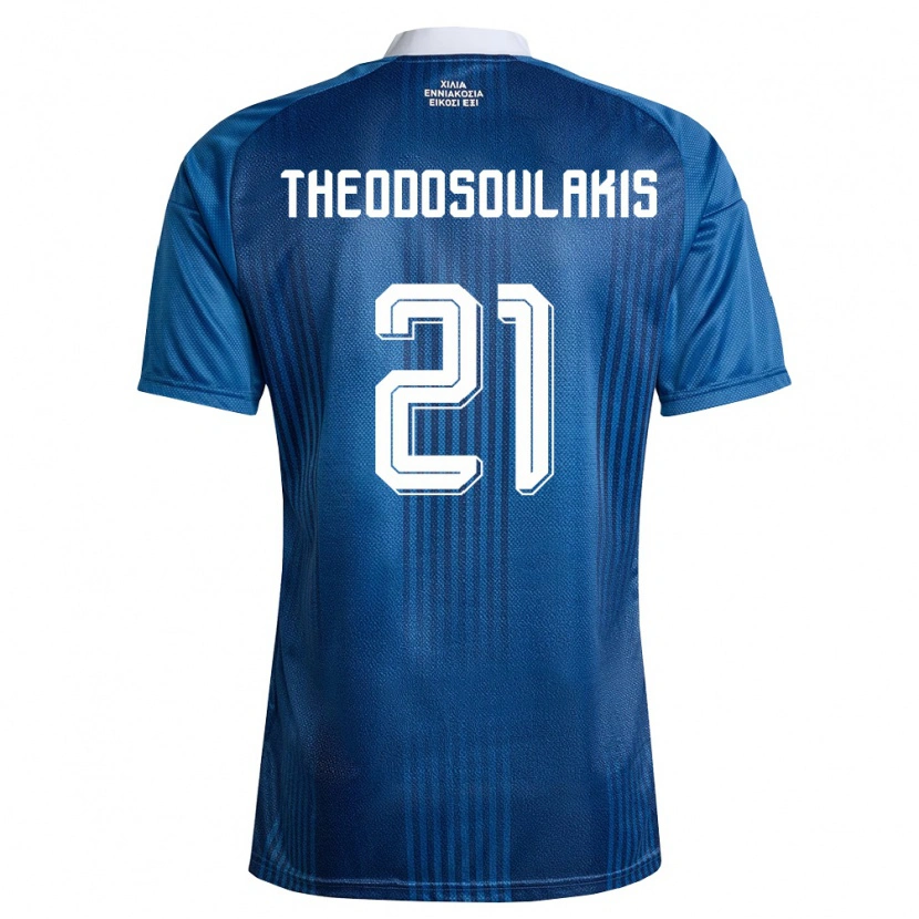 DanxenメンズギリシャGiannis Theodosoulakis#21紺 青 白アウェイシャツ26-28ジャージーユニフォーム