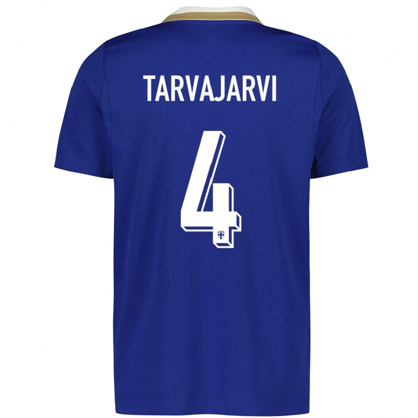 DanxenメンズフィンランドNiilo Tarvajärvi#4青 白アウェイシャツ26-28ジャージーユニフォーム
