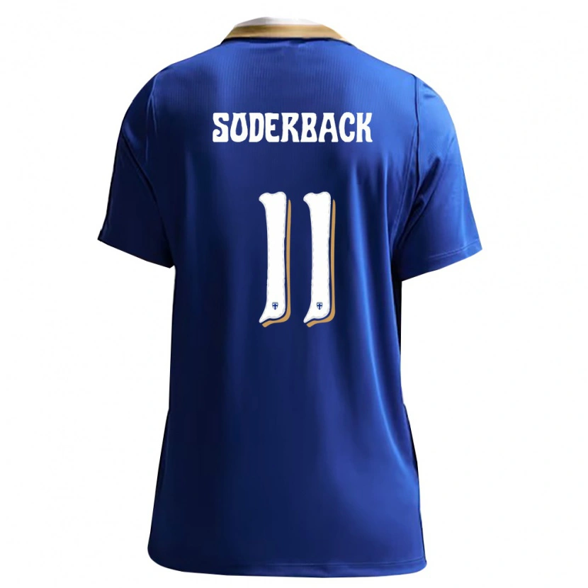 DanxenメンズフィンランドMarius Söderbäck#11青 白アウェイシャツ26-28ジャージーユニフォーム