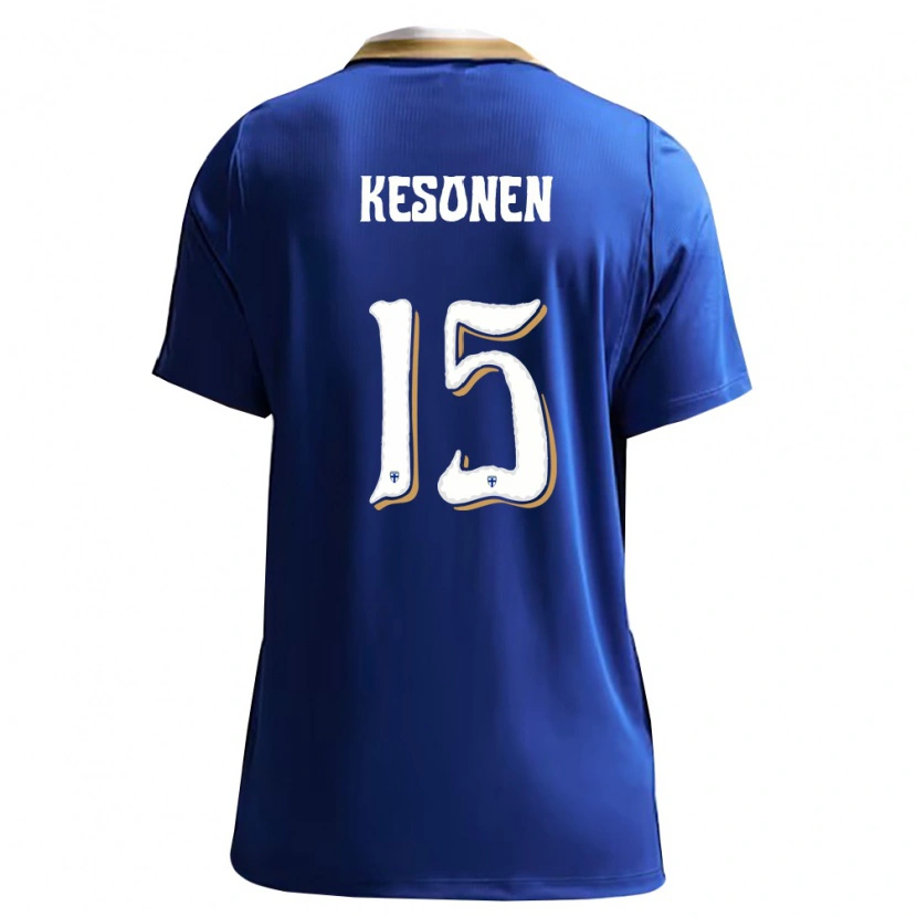 DanxenメンズフィンランドDaniel Kesonen#15青 白アウェイシャツ26-28ジャージーユニフォーム