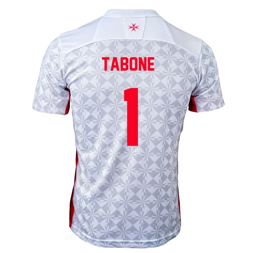 DanxenメンズマルタVincent Tabone#1灰 白 赤アウェイシャツ26-28ジャージーユニフォーム