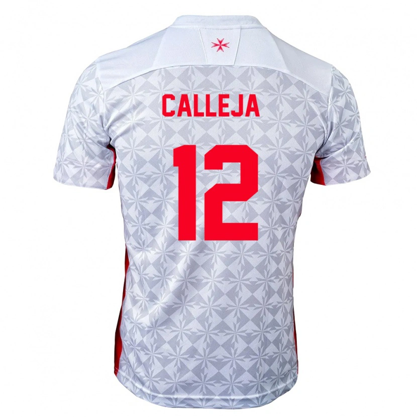 DanxenメンズマルタJaiel Calleja#12灰 白 赤アウェイシャツ26-28ジャージーユニフォーム
