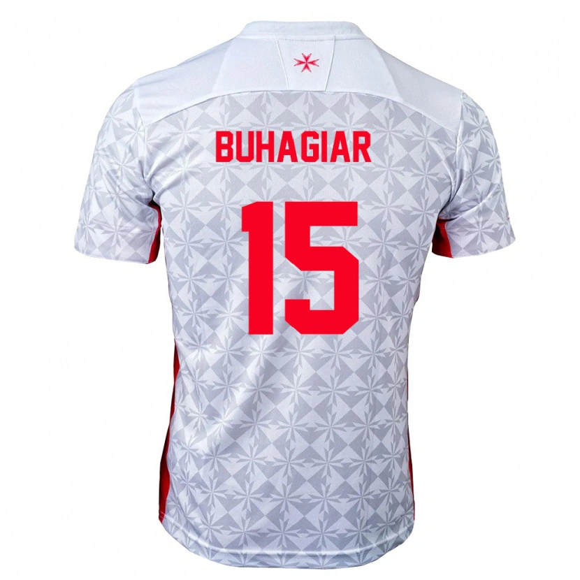DanxenメンズマルタBjorn Buhagiar#15灰 白 赤アウェイシャツ26-28ジャージーユニフォーム