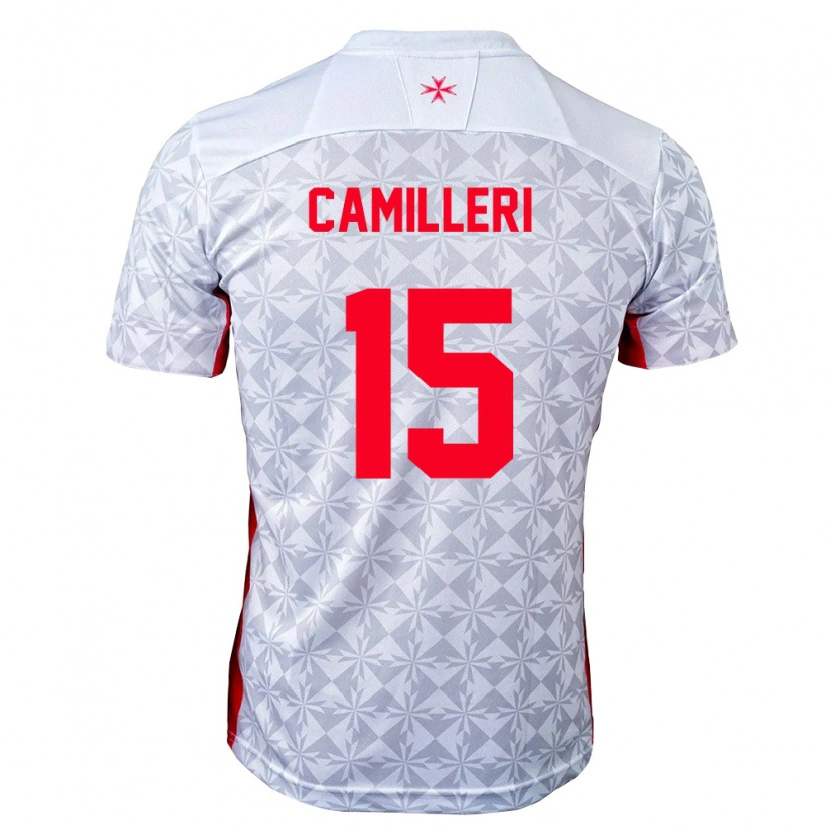 DanxenメンズマルタJack Camilleri#15灰 白 赤アウェイシャツ26-28ジャージーユニフォーム