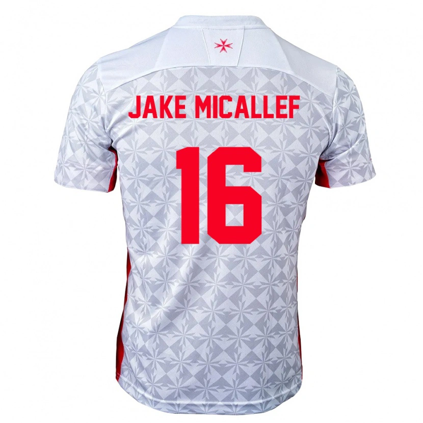 DanxenメンズマルタJake Micallef#16灰 白 赤アウェイシャツ26-28ジャージーユニフォーム