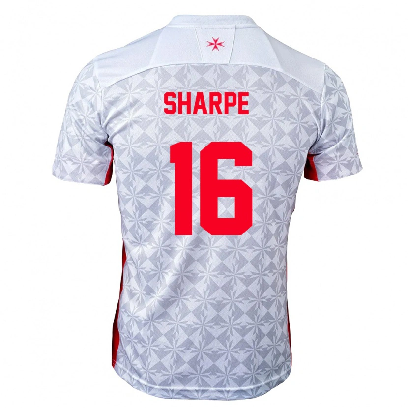 DanxenメンズマルタJames Sharpe#16灰 白 赤アウェイシャツ26-28ジャージーユニフォーム
