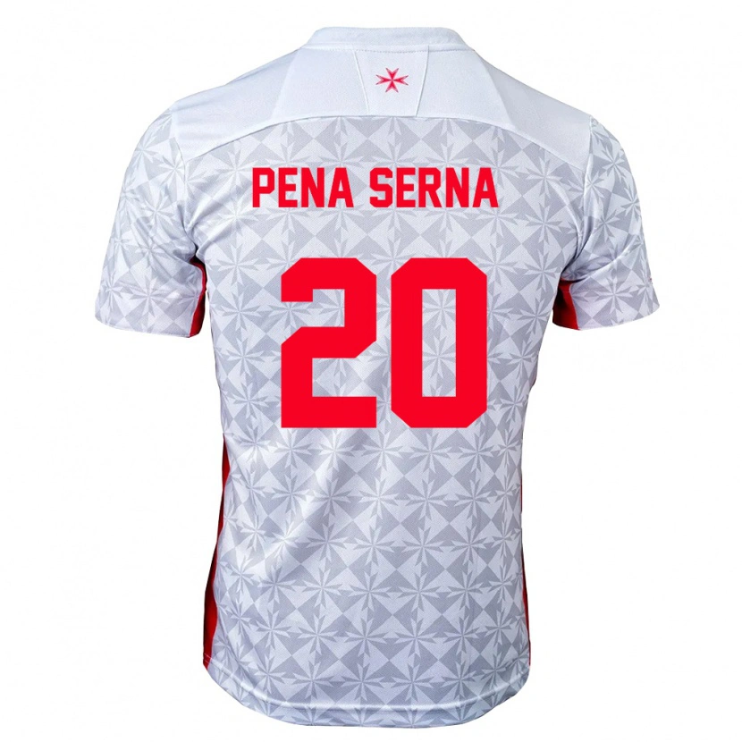 DanxenメンズマルタJustin Pena Serna#20灰 白 赤アウェイシャツ26-28ジャージーユニフォーム