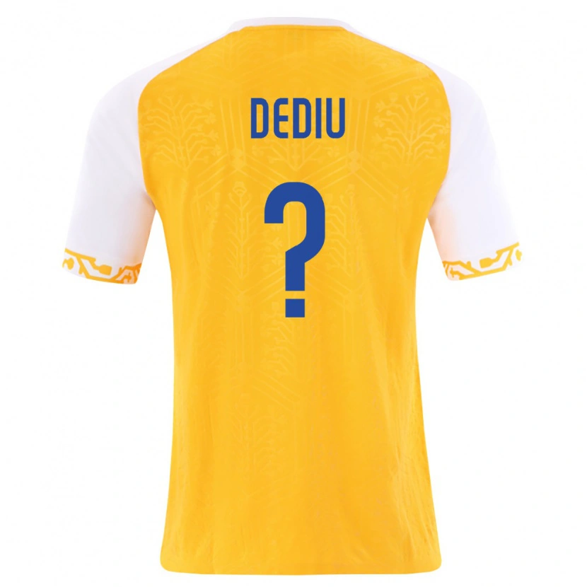 DanxenメンズモルドバVlad Dediu#0黄 白アウェイシャツ26-28ジャージーユニフォーム